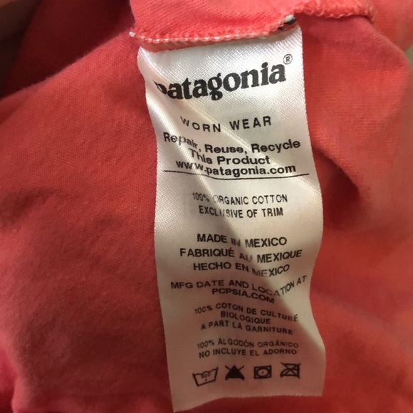 Patagonia Regular Fit Salmon Pink Logo Racrerback Tank Top Size M - Picture 6 of 6